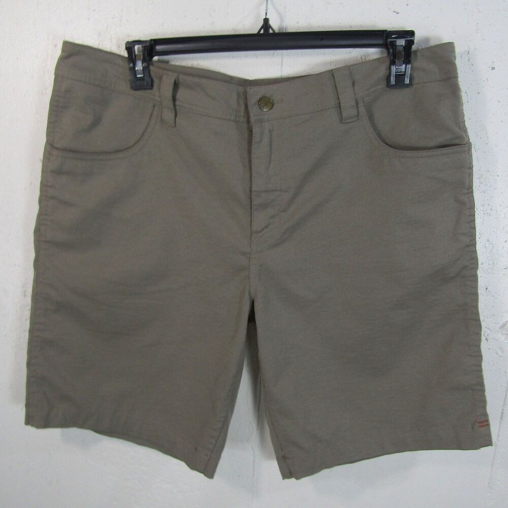 Toad&Co Men's Size 38 Khaki Flat Front Hiking Outdoor Shorts - Comfort Fit